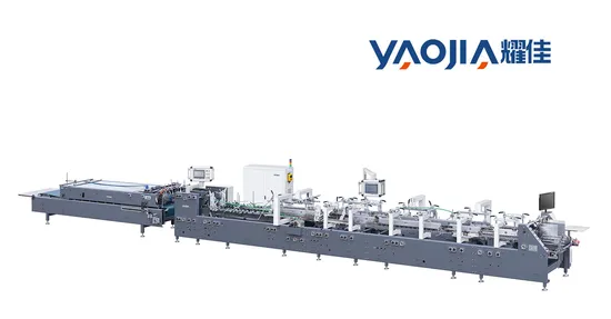 Pallets Electric Yaojia China Folder Gluer Stitcher Paper Lid Box Making Machine with Good Service