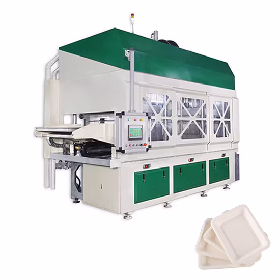 Moulage de pulpe de vaisselle de bagasse de canne à sucre biodégradable entièrement automatique faisant la chaîne de production complètement automatique de machine